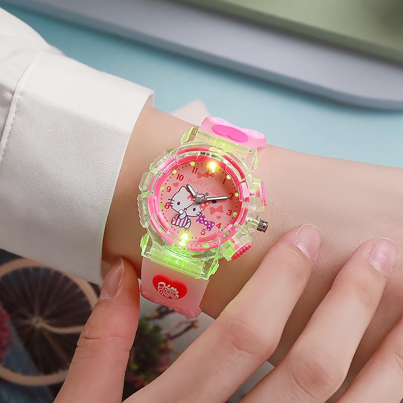 3D Luminous Silicone Cartoon Quartz Watch for Students with Night Light