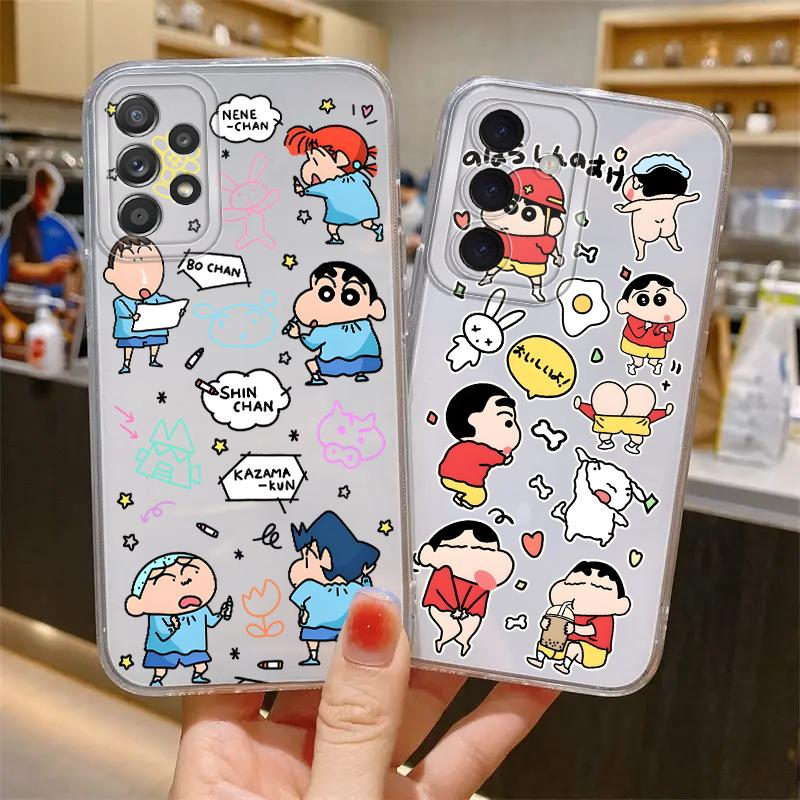 Case for Samsung Galaxy S26 Note 20 Ultra 10 S24 S22 FE S25 Edge S20 Plus S21 S23 Ultra Phone Cover Crayon Shin Chan Cartoon
