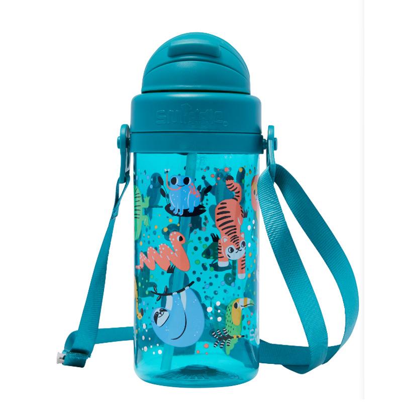Smiggle Australia Kids Cartoon Straw Bottle Hydration Sports Water Bottle Portable Crossbody Sling Medium