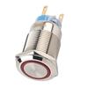 19mm 12-24V Waterproof Stainless Selflocking  ing Push Button   Red LED