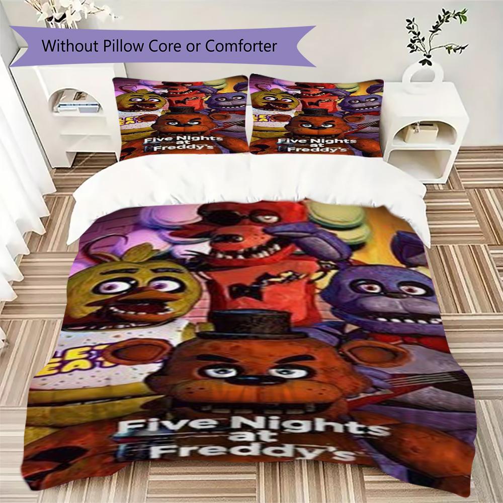 Five Frightful Nights Freddy'S Threepiece Set Without Core 1 Duvet Cover 2 Pillowcase Without Core Christmas Birthday Gift