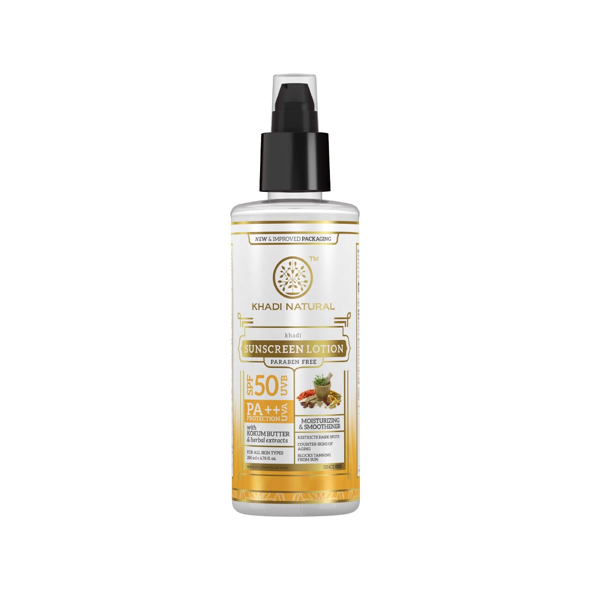 Khadi Natural Sunscreen Lotion SPF 50 PA++ Non Sticky Lightweight Sun Protection 100 ml Pack