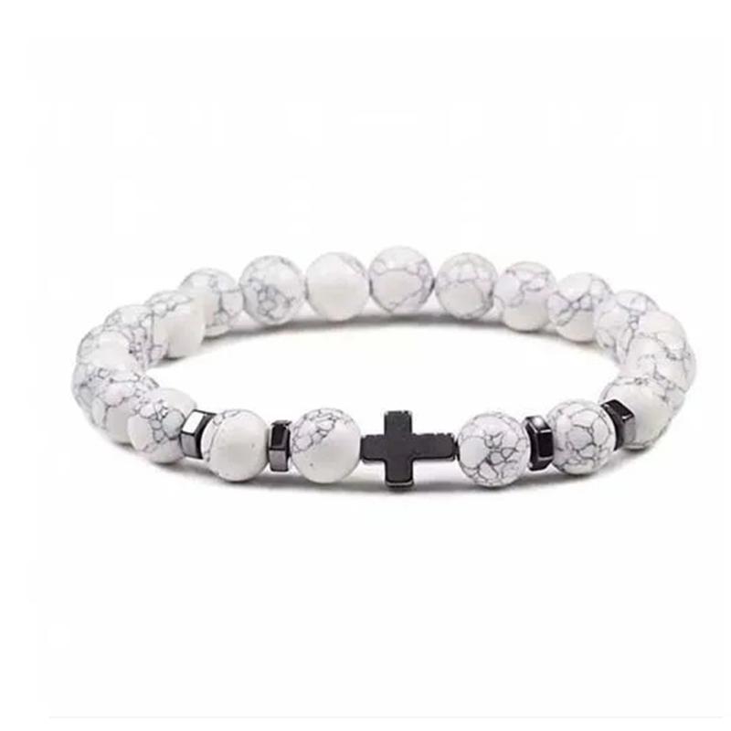 

Kirykle 8 мм натуральный вулканический камень тигровый камень белая сосна черный желчный камень крест бусины мужской и женский браслет йога украшения