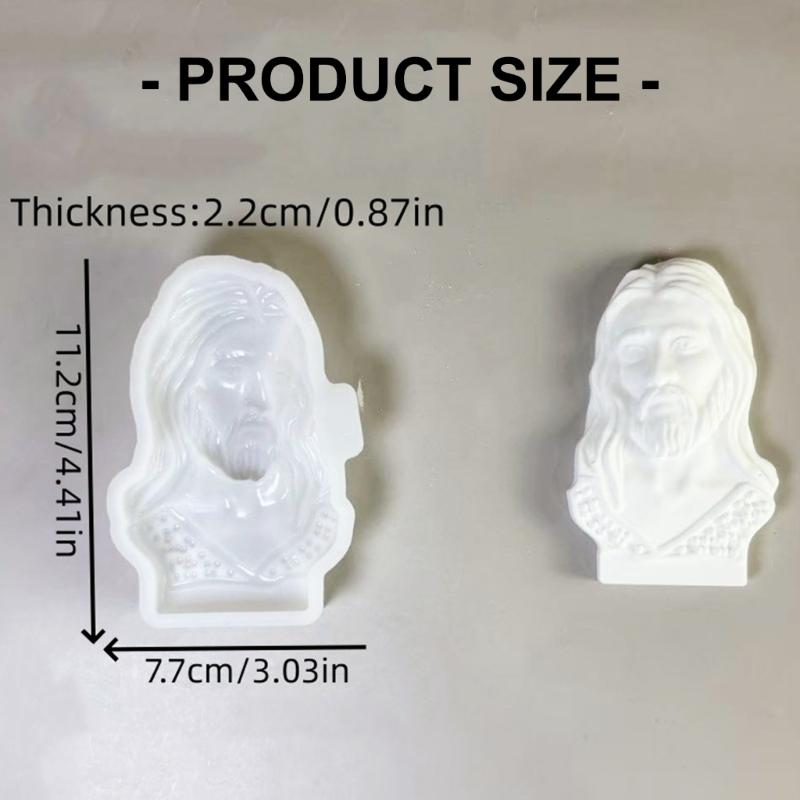 Artistic Holy Father Bust Statue Silicone Casting Mold Cement Gypsum Sculpture DIY Project Supplies Religious Mould