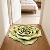 Yousheng 3D Rose Floor Mat Absorbent Floral Bathroom Rug with Non-Slip Backing Realistic Flower Decorative Carpet for Bedroom Living Room Entrance