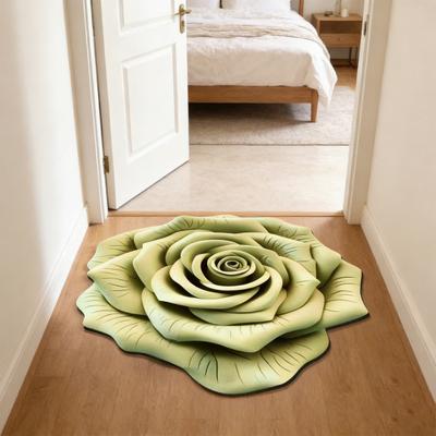 Tappetino Yousheng 3D Rosa Assorbente Tappeto Floreale da Bagno con Fondo Antiscivolo Tappeto Decorativo Fiore Realistico per Camera da Letto Soggiorno Ingresso