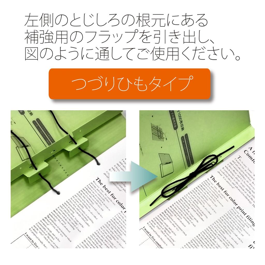 Plus Flat File Expandable Binding String Type Replacement 10 X 10 A4, Spine, Senobas, / Cover, Green, Pieces, FL-023SH, 89-139