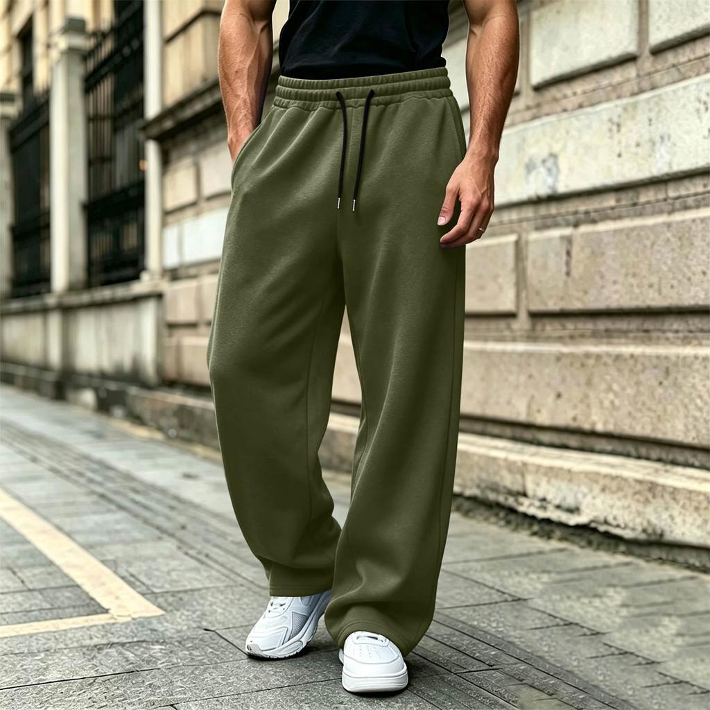 Gefütterte Herren-Sweatpants mit entspannter Passform und geradem Bein für Freizeit und Sport