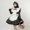 Japanese Anime Cosplay Maid Costume With Lace Ruffle Bubble Sleeves For Halloween And Conventions