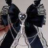 Women's Harajuku Steampunk Handmade Headwear Double Ponytails Subculture Japanese Spicy Girls Lolita Y2K Gothic Bow Hairpins