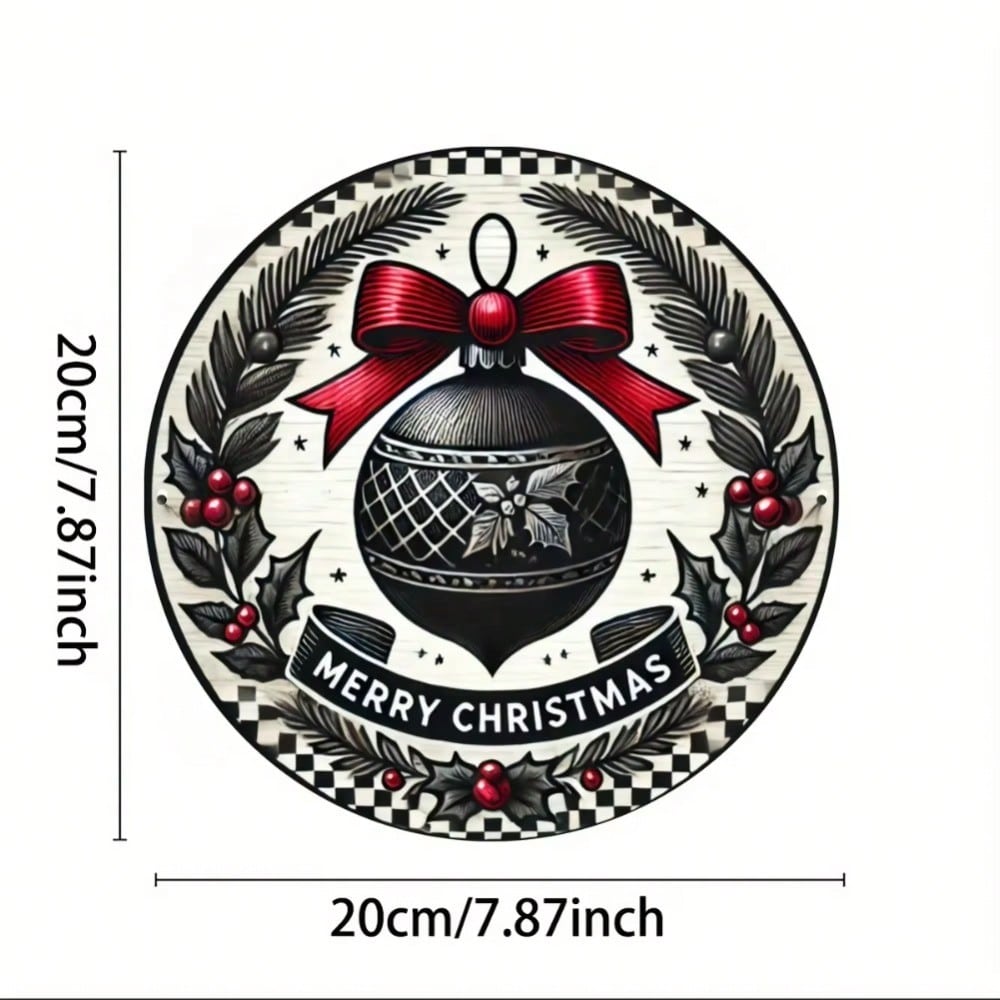 Holiday Decorative Round Metal Sign Christmas Gift Home Decor TYA25439-20X20CM