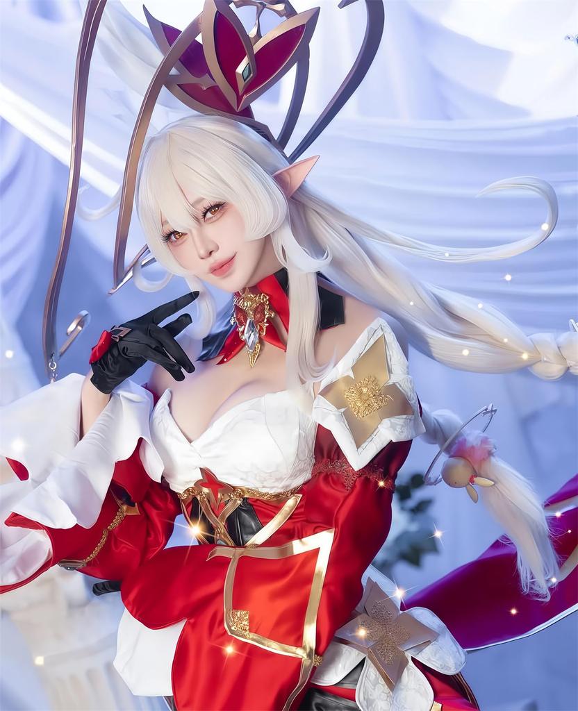 NOKIJP Alice Wig Genshin Impact Cosplay Heat-Resistant Wig Silky Smooth Easy to Style Genshin Impact Mondstadt Alice Witch Gathering Great Witch