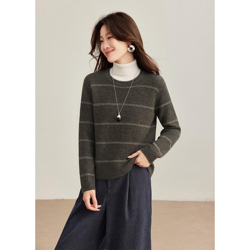 Luxury Retro Striped Cashmere Pullover