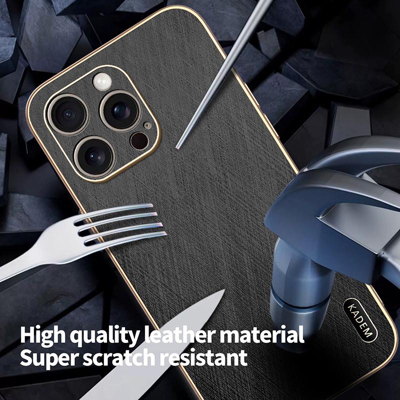 Magsafe Wireless Charging Plating Frame Leather Phone Case For iPhone 16 Pro Max 16E 14 11 12 13 15 Pro Max Bumper Back Cover