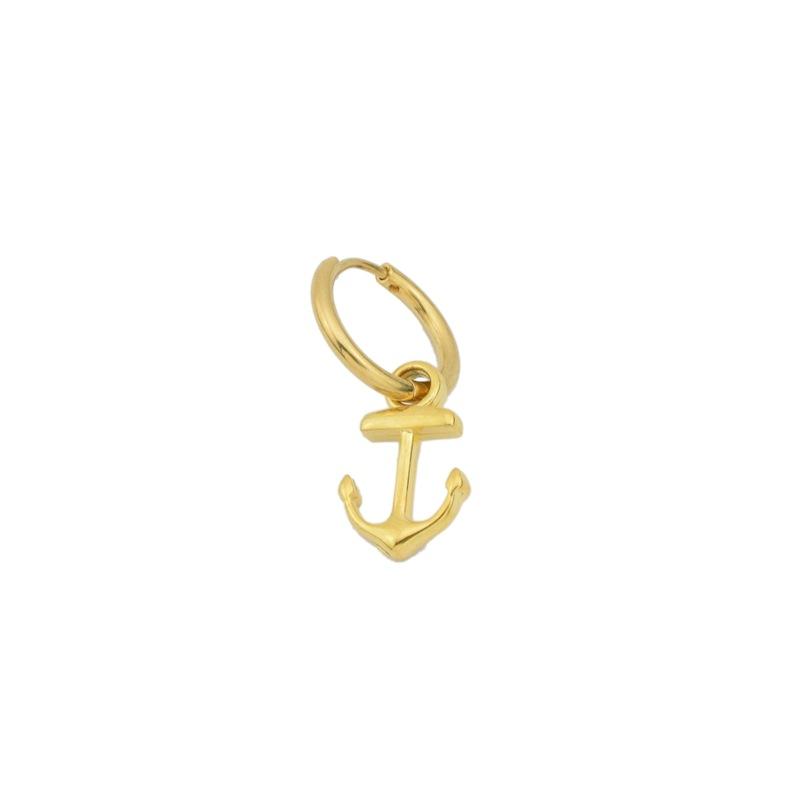 Anchor Stainless Steel Earrings Niche Light Luxury Personality Accessories Premium Anchor Titanium Steel Men's and Women's Ear Buckles