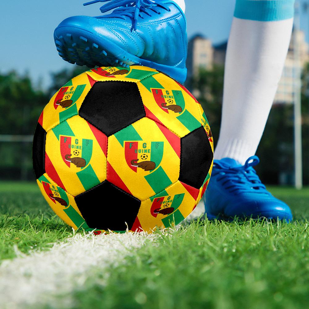 Guinea Bissau Indoor Soccer Ball Colorful All Ages Size 5 Machine Stitched PVC Competition Ready Durable High-Bounce