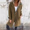 Autunno Inverno Donna Vestiti Trench Casual Solido Manica Lunga Capispalla Vintage Risvolto Cappotti di Media Lunghezza Giacche Oversize da Donna