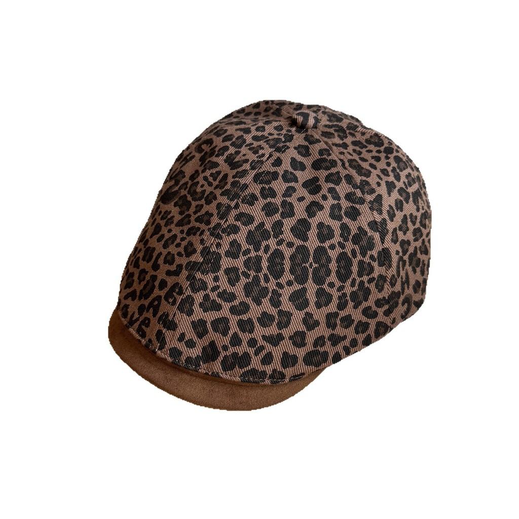 Fashion Splicing Design Leopard Print Pattern Women Casual Beret For Daily Wear