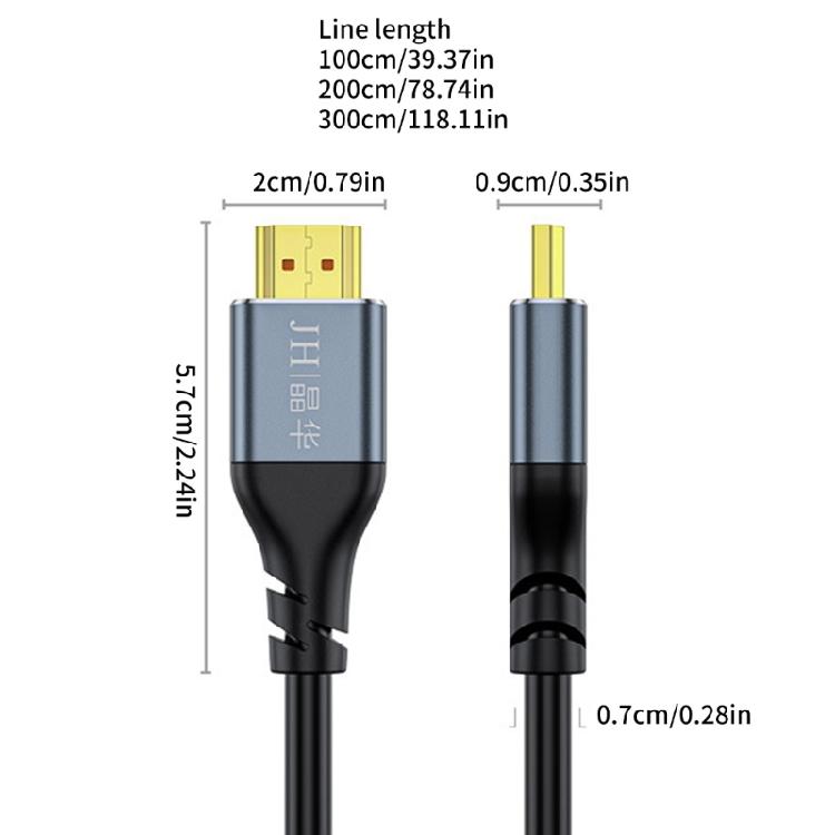 HDTV 2.1 Cord Male to Male HDTV Wire 8K@60Hz 2K@144Hz HDTV to HDTV Cable for Gaming Consoles Projectors HDTV Monitors