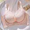 Summer 0.3CM Breathable Cup Lace Underwear Ladies Without Steel Ring Thin Cup Bra Gathered Adjustable Bra