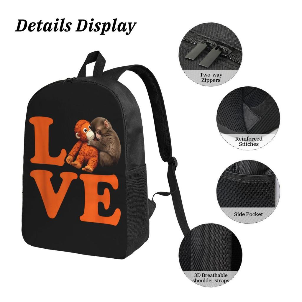 Cute Baby Monkey Hugging Bear Punch Kids Backpack Lunch Box Pen Bags for Boys Girls Backpacks School bag Bookbag Set
