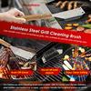 2Pcs Barbecue Brush 15 Inch BBQ Brush Kit Outdoor Effective Grill Cleaning Brush with Wood Handle and Scraper for Grill Cleaning