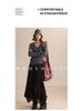 Octagonal Knit Lace Skirt with Elastic Waistband and Irregular Hem - Spring/Autumn 