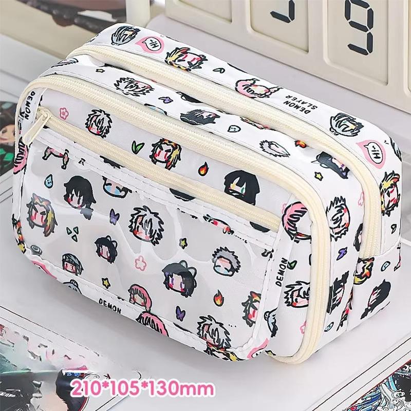 Cute Cartoon Pencil Case Simple Student Stationery Bag School Supplies Holder