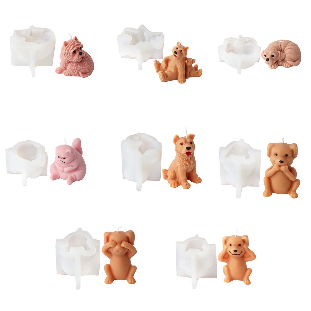 Animal Silicone Molds Dog Candle Molds Casting Molds Cats Plaster Molds Baking Molds Craft Supplies for Candle Making