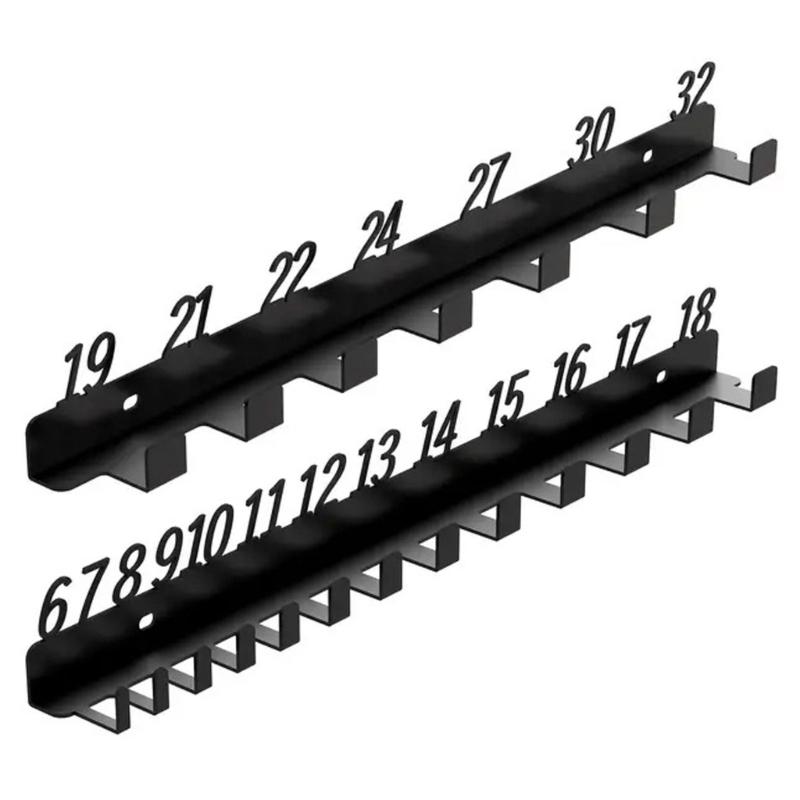 Workshop Wrench Storage Rack 6-18,19-32,6-32 Labeled Slots Option Heavy Duty Metal Wall Mount Organizers For Tools