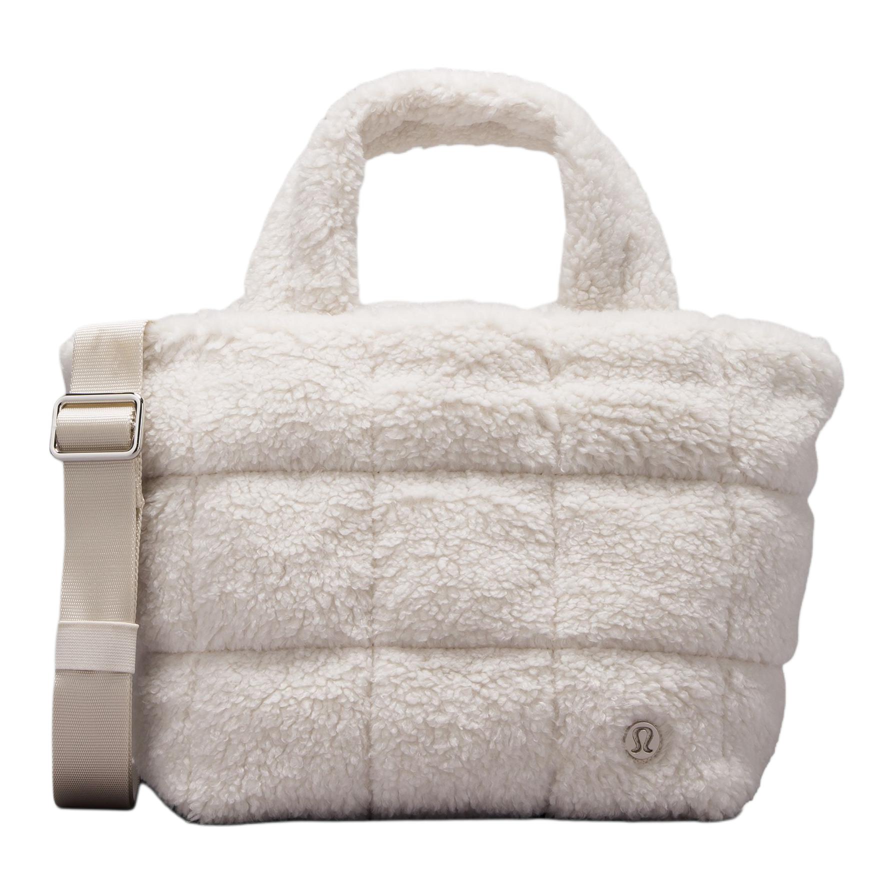 Lululemon 5L Quilted Grid Fashionable Versatile Fleece Shoulder Crossbody Bag Women bags White Egg-White LW9EUZS-272744 Albumin
