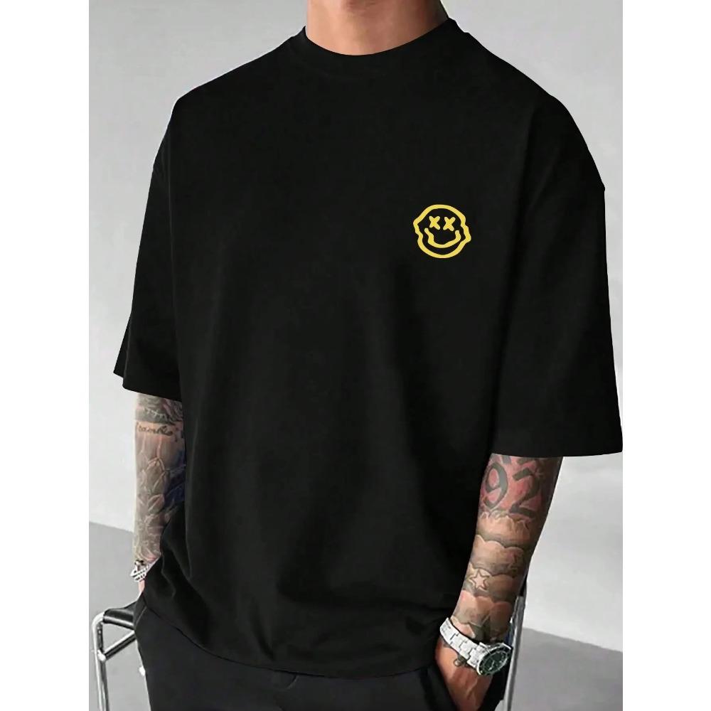 It'S Not That Serious Facing With A Smile Male Clothes Quality Oversize T-Shirts Summer Breathable T-Shirt Hip Hop Cotton Tee