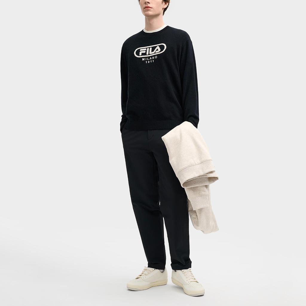 Fila Milano Series Fashion Straight Leg Woven Casual Pants Men Pants Black F11M515801F-BK