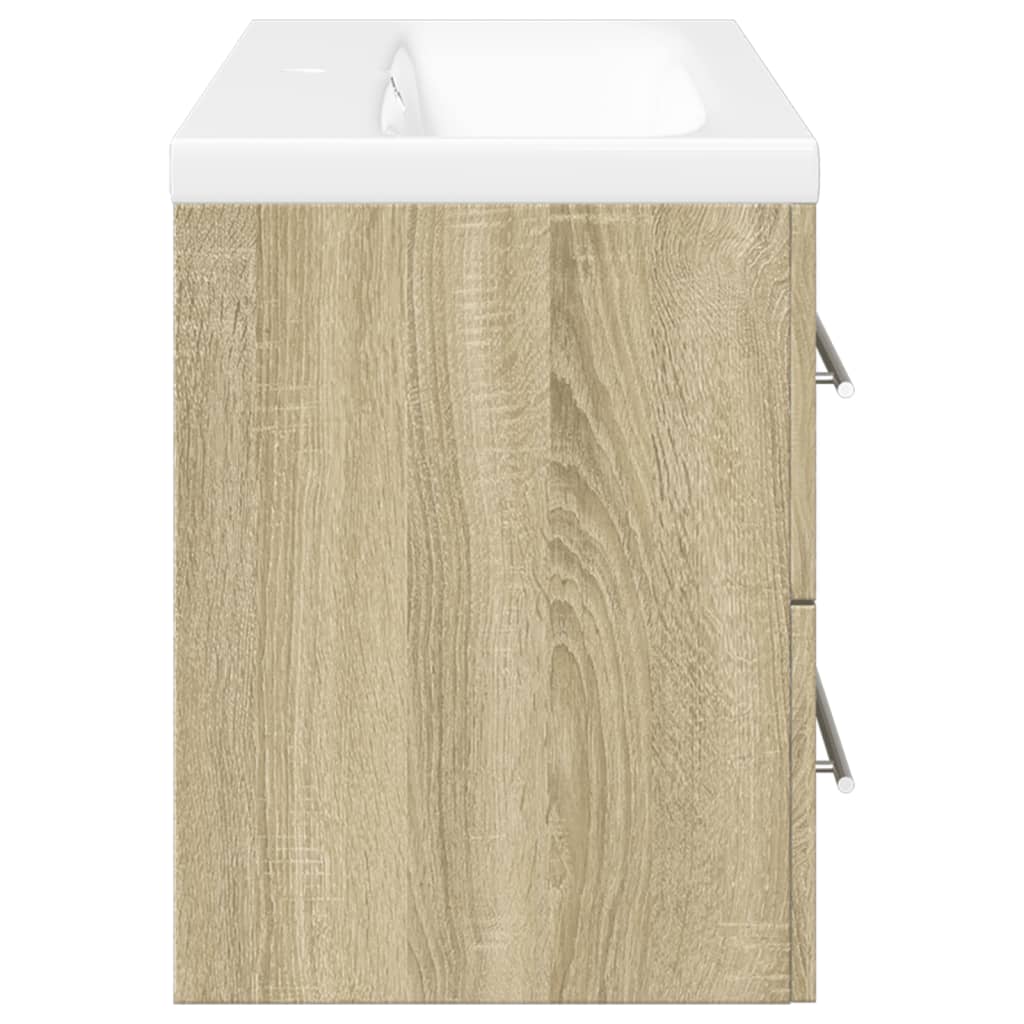 2 Piece Bathroom Furniture Set Sonoma Oak Particleboard