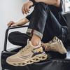 Stylish Khaki Men Casual Sneakers Breathable Mesh Outdoor Jogging Shoes Anti Slip Lace-up Men's Sports Shoes tênis masculino