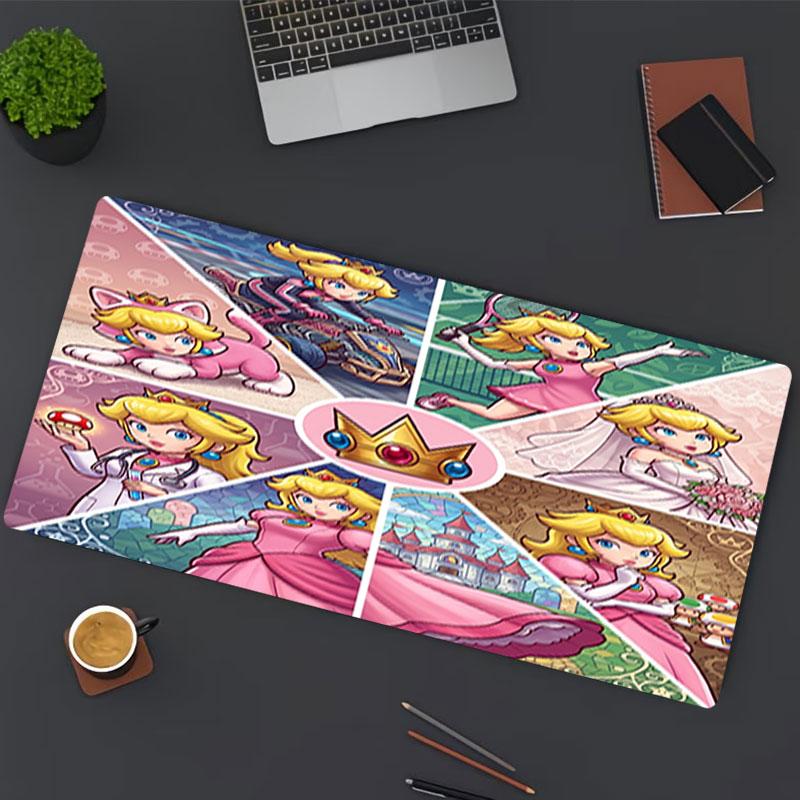 Princess Peach Toadstool Print Mouse Pad, for Keyboard Pad Laptop PC Mat for Office Home Use, Desk Decor, Perfect Birthday Gift for Gamers