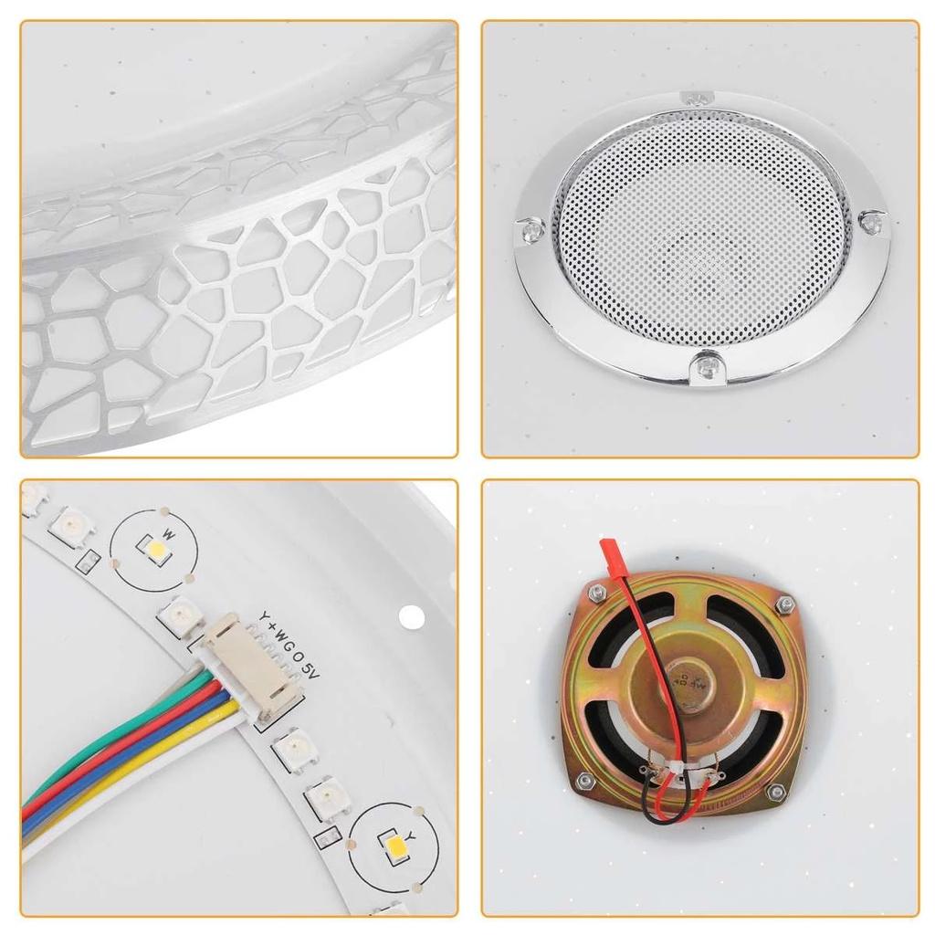 Modern RGB Dimmable LED Ceiling Light Remote APP Control Bluetooth Speaker Music Light 100-265V Bedroom Home Smart Ceiling Lamp 300W