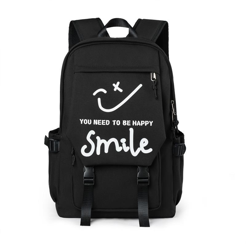 

Учнівський рюкзак великої ємності зі смайликами та графіті