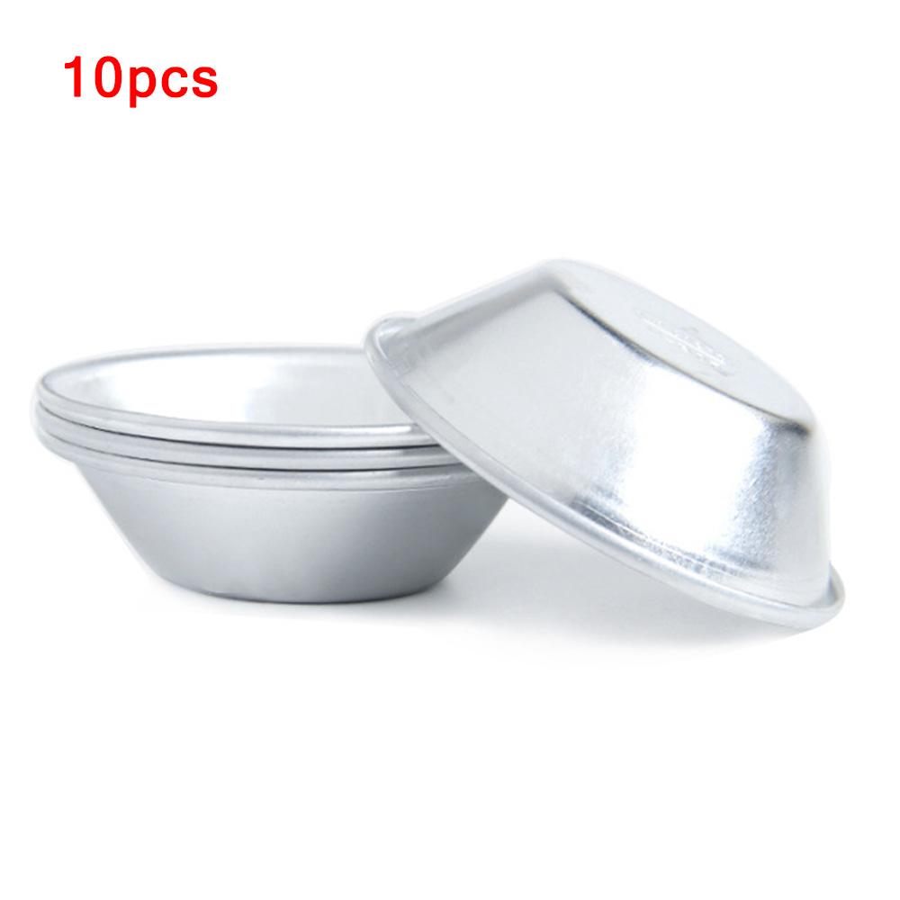 10Pcs Reusable Aluminum Alloy Egg Tart Mold Baking Accessories Cookie Pudding Mould Mooncake Mold Baking Tools