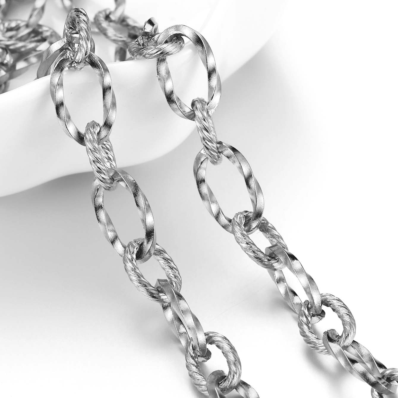 

1Meter Embossed Stainless Steel Twist Thick Cable Chain for DIY Men Jewelry Making Supplies Necklace Bracelet Chains Findings 1meter