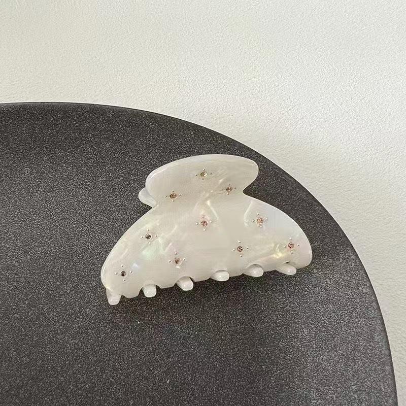Koreanischer Eleganter Kürbisbogen Polka Dot Haarspange - Groß, Cremige Texturierte Hochsteckfrisur-Accessoire