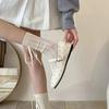 Elegant Commuter Friendly Mary Jane Flat Shoes Women's Low Heel Square Head French Vintage Style Trendy Casual Footwear
