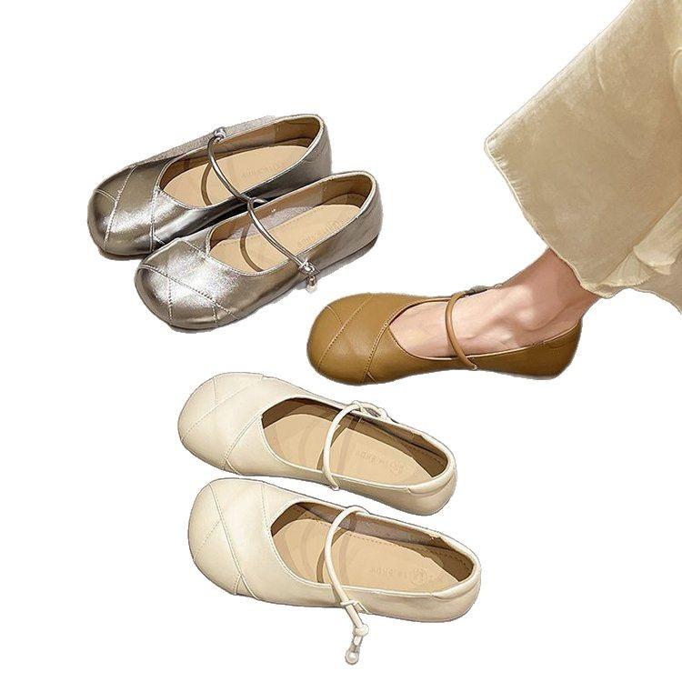 French Gentle Temperament Flat-soled Single Shoes Women's Shoes 2025 Spring New Models with Skirts Evening Wind Mary Jane Shoes Doudou Shoes