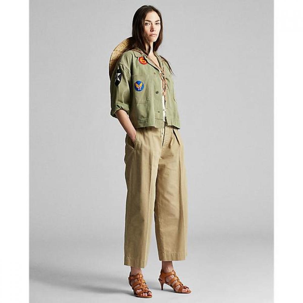 

Rrl Cotton Twill Wide Leg Crop Pants Wmrrpntnbx20001250 28
