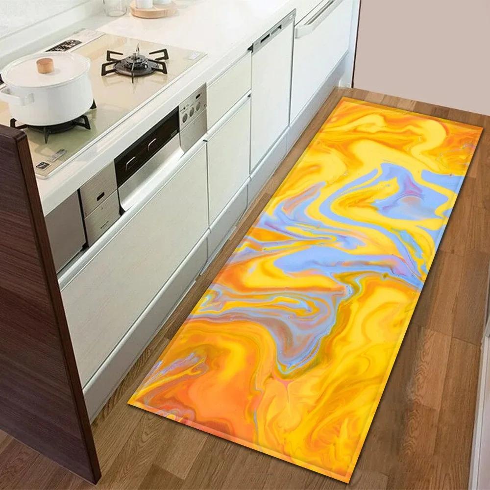 Colorful Ink Texture Pattern Home Kitchen Floor Mat Door Front Decoration Floor Mat