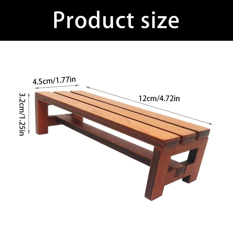 Wood Mini Benches Dollhouses Furniture Accessory Outdoor Use Safe for Children