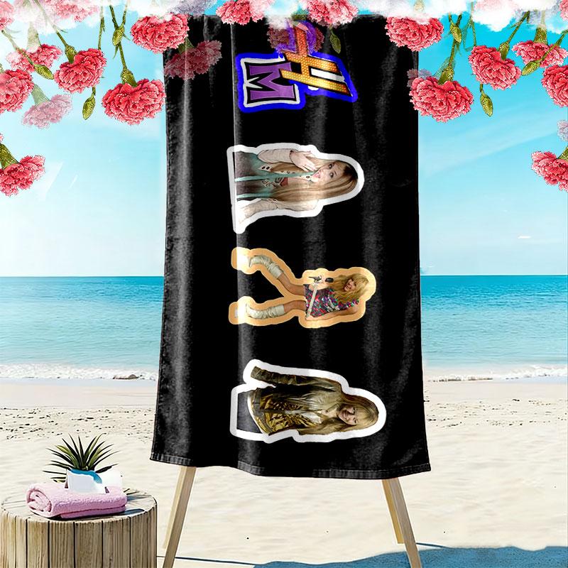 Miley Stewart Print Beach Towel, Large Soft Quick Dry Towel for Beach Camping Swimming