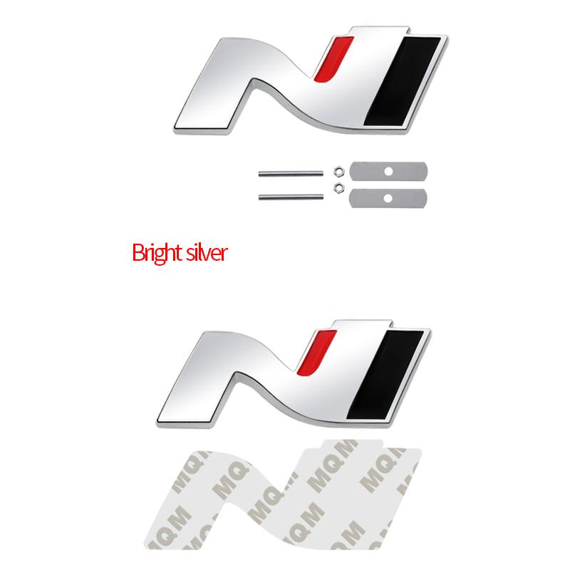 Wdjnt5 Glänzend Schwarz Metall N Kühlergrill Emblem Heckklappe Karosserie Abzeichen Aufkleber Für Hyundai N LINE Veloster Kona Elantra i30 i20 Tucson Sonata