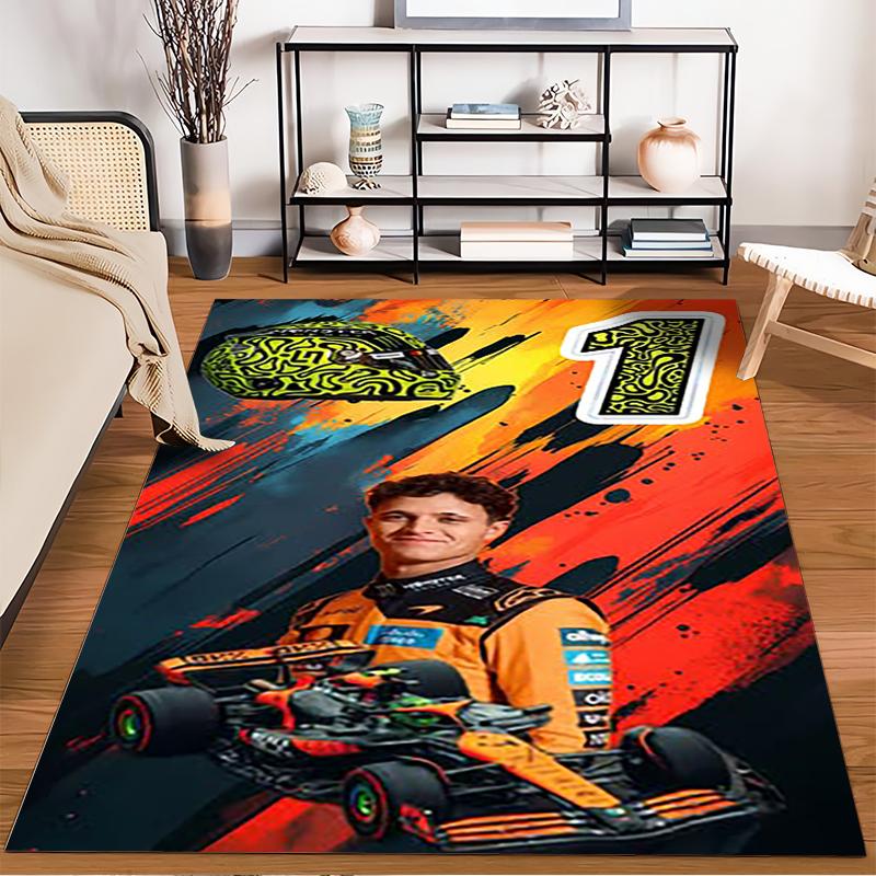 F1 driver Lando Norris world champion commemorative printed non-slip rug, suitable for use in the living room and bedroom sofa