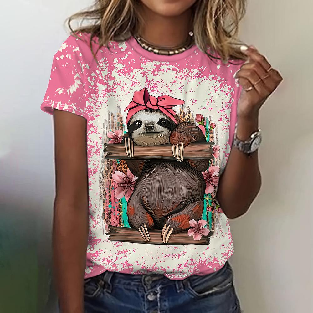 Cartoon Graphic Specal Women's T-shirt Casual Short Sleeved 3D Printed T-shirt